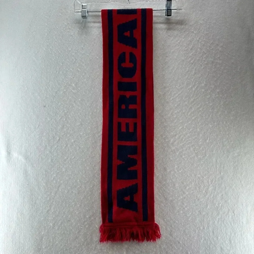 American Eagle Outfitters Scarf Adult OS Rectangle Sweater Knit Fringed Red
